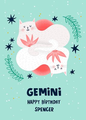 Star Sign Gemini Birthday Card