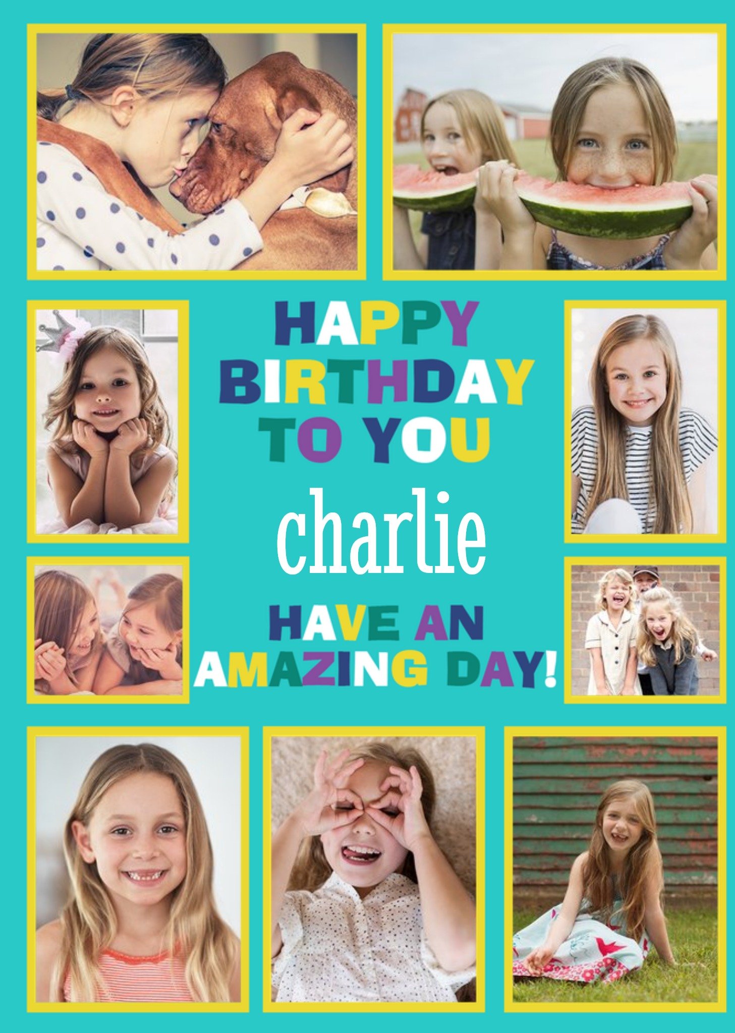 Moonpig Multi Photo Upload Kids Birthday Card