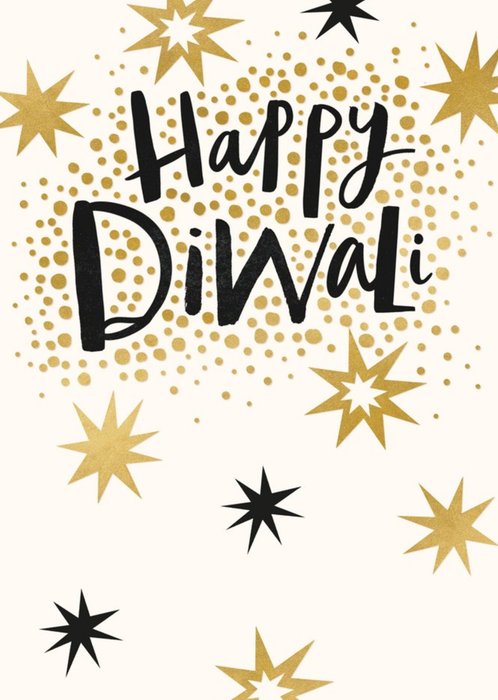 Gold Stars Diwali Card