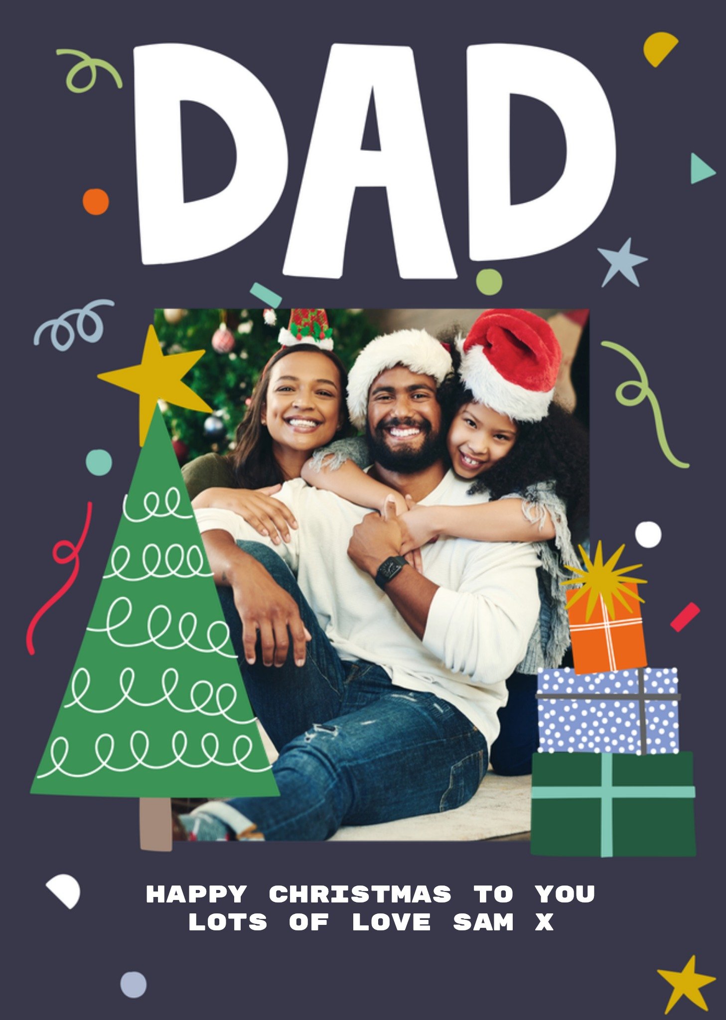 Moonpig Dad's Photo Upload Christmas Card