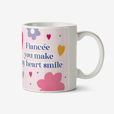 Bright Floral Design Fiancee You Make My Heart Smile Mug