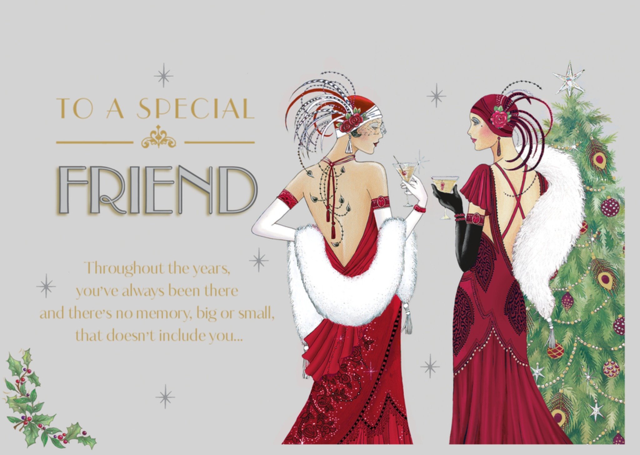Moonpig Art Deco To A Special Friend Christmas Card