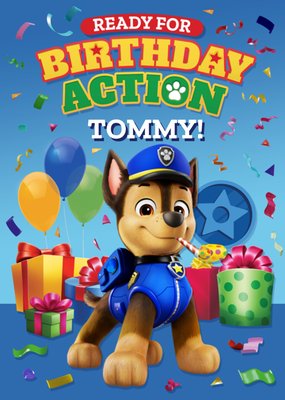 PAW Patrol Chase Ready For Birthday Action Illustrated Card