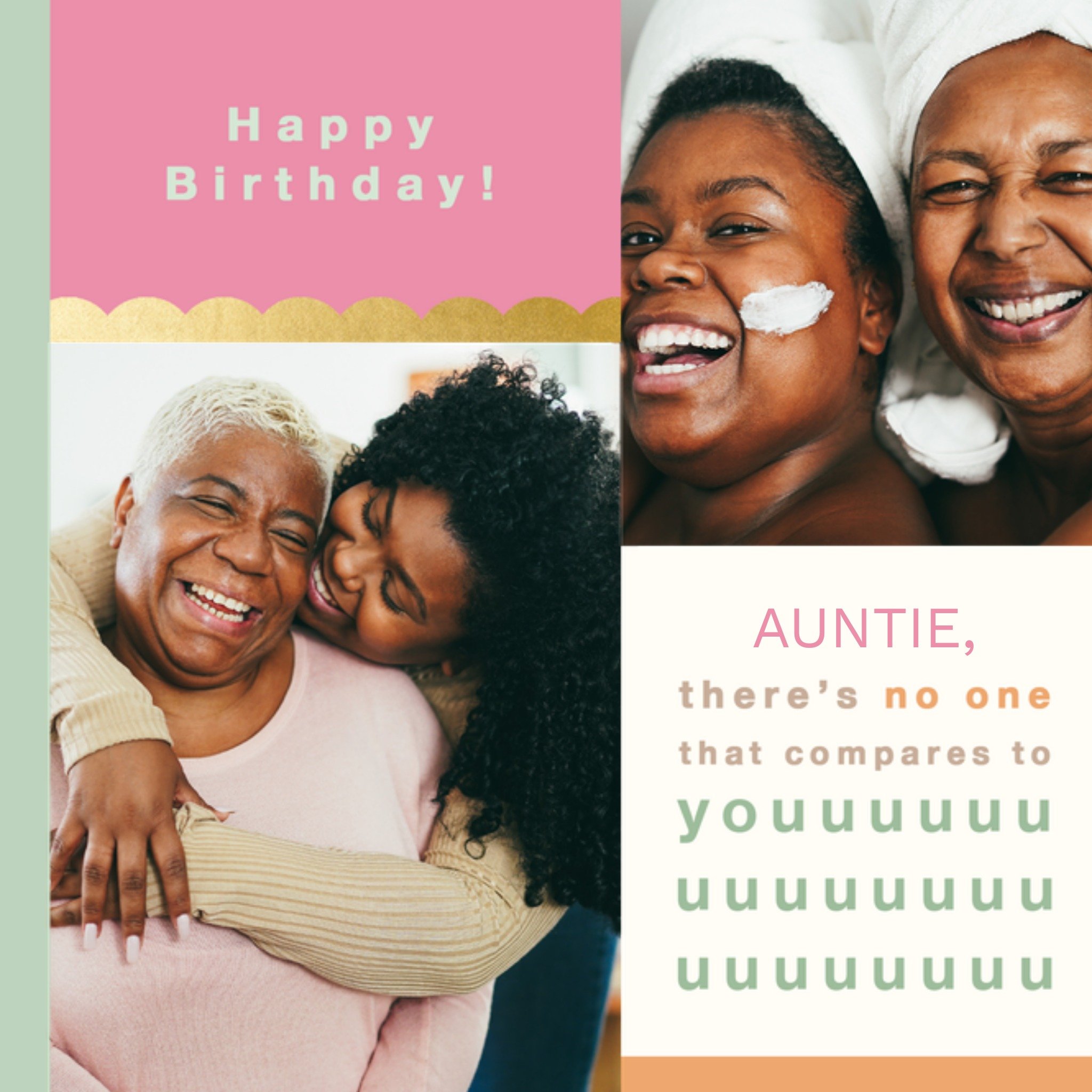 Moonpig Happy Birthday Auntie Multi Coloured Blocky Photo Upload Card
