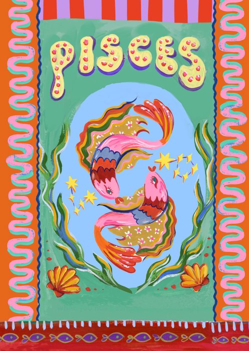 Eleanor Bowmer Pisces Zodiac Sign Card