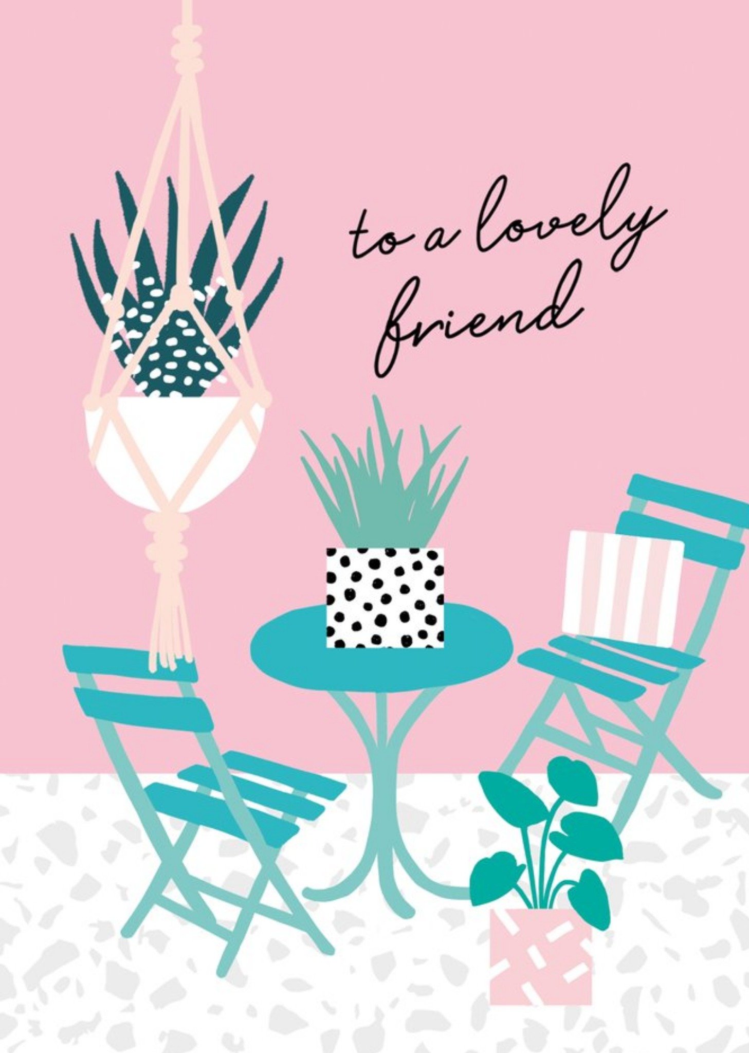 Moonpig Colourful To A Lovely Friend Garden Table Card