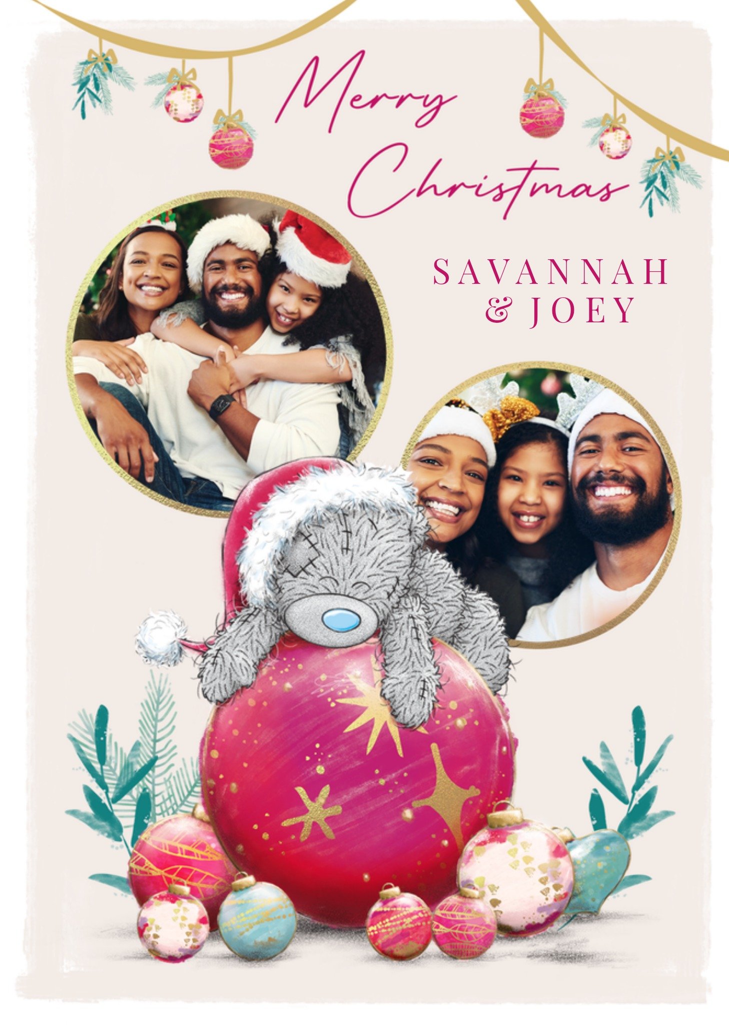 Me To You Tatty Teddy Photo Upload Christmas Card