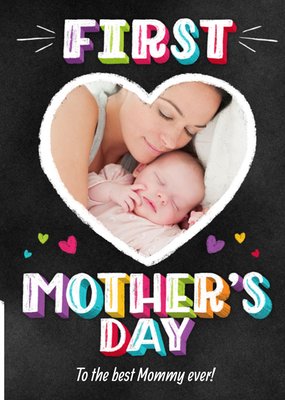 Colourful Block Letters Happy First Mother's Day Photo Card