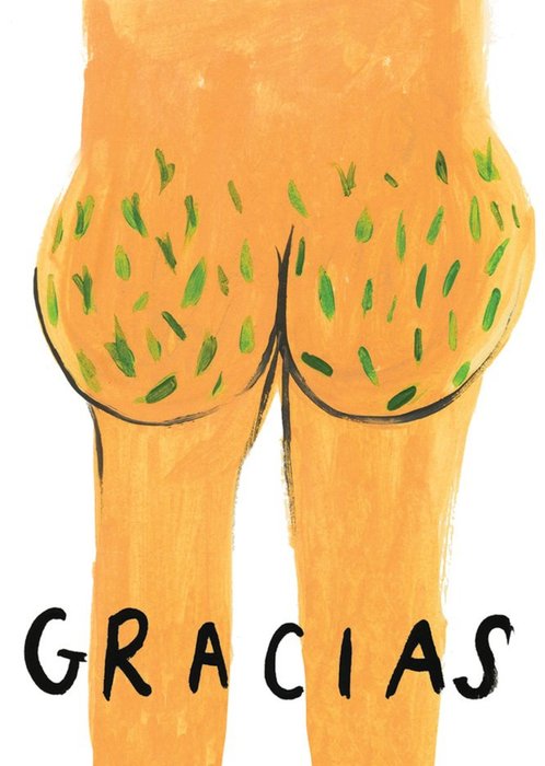 Rude Cheeky Bum Gracias Thank You Card