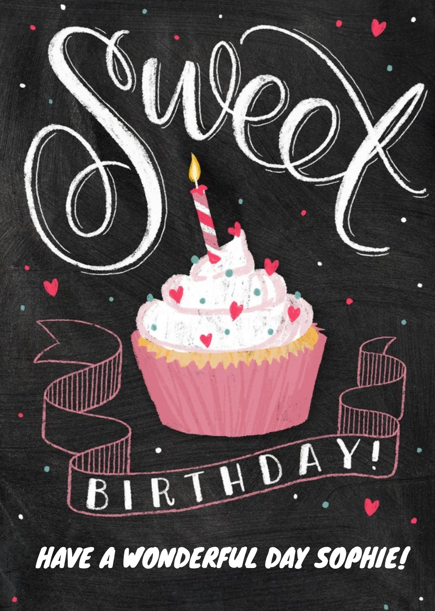 Moonpig Sweet Cupcake With Candle Personalised Happy Birthday Card
