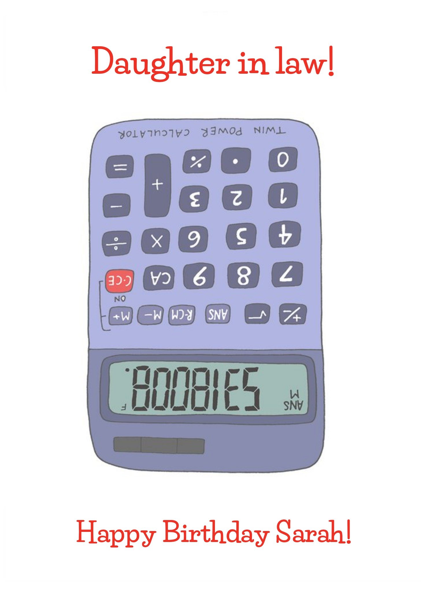 Moonpig Funny Calculator Illustration Birthday Card
