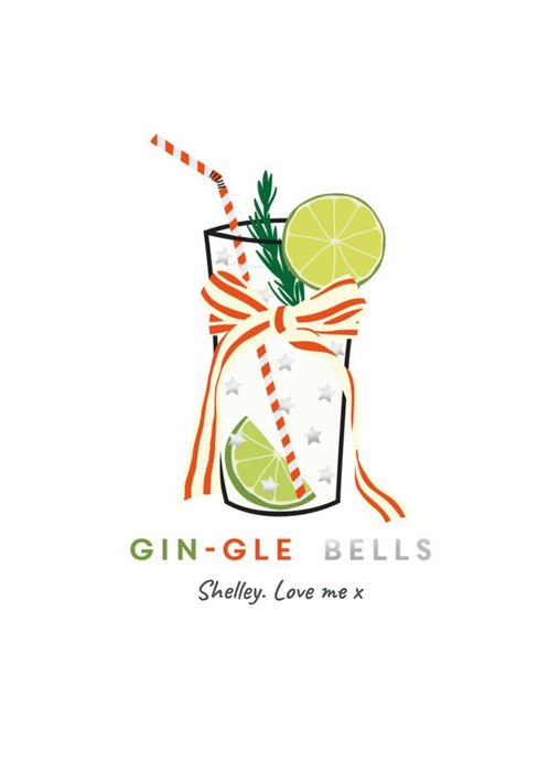 Shake It Up Gin-Gle Bells Personalised Card