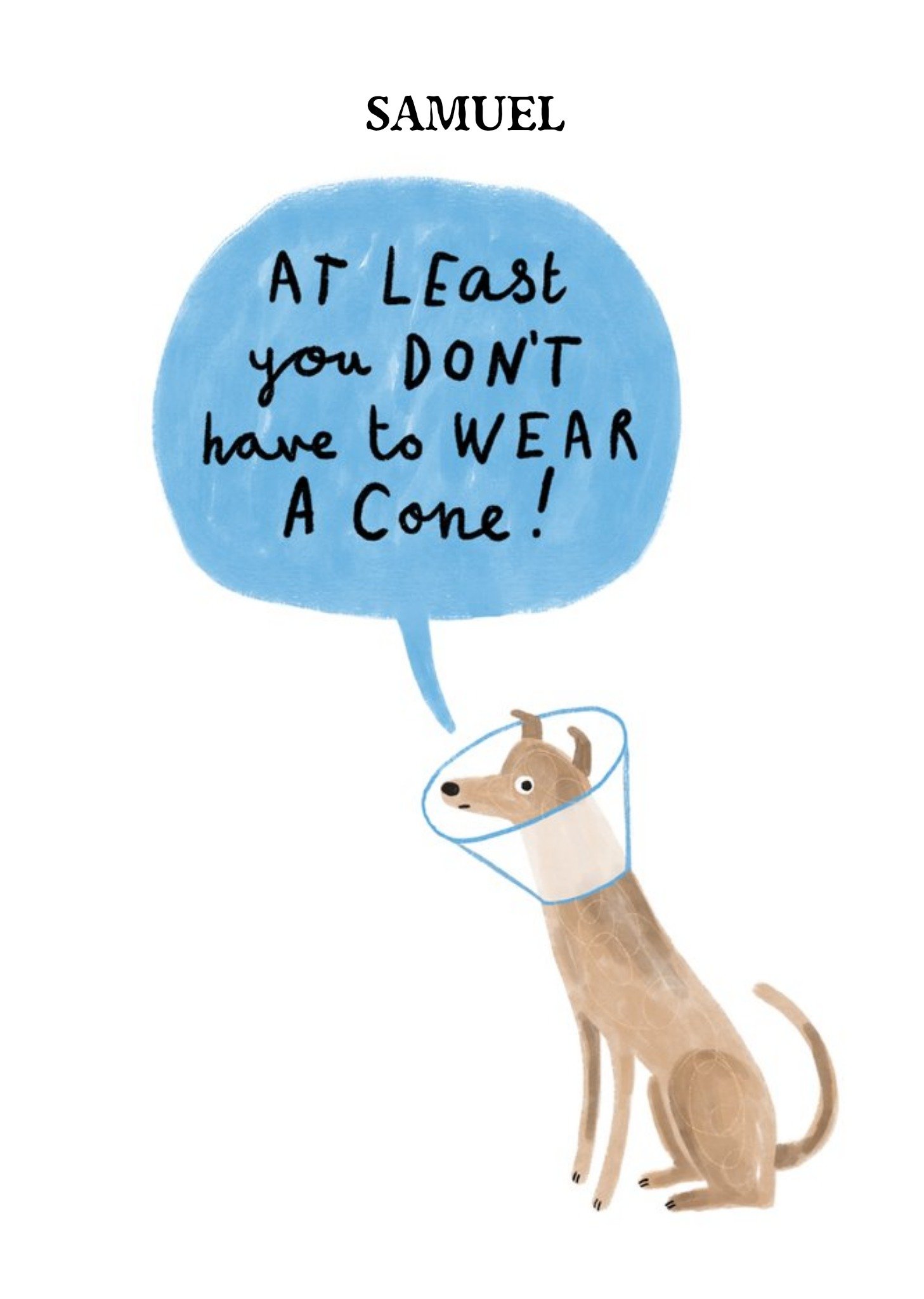 Moonpig Illustrative Dog Editable Get Well Card, Large