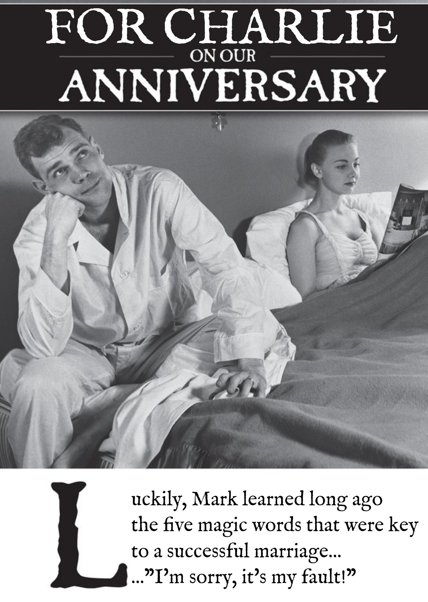 Moonpig Anniversary Funny Humour Quote Card