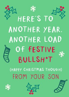 Here's To Another Year From Your Son Christmas Card