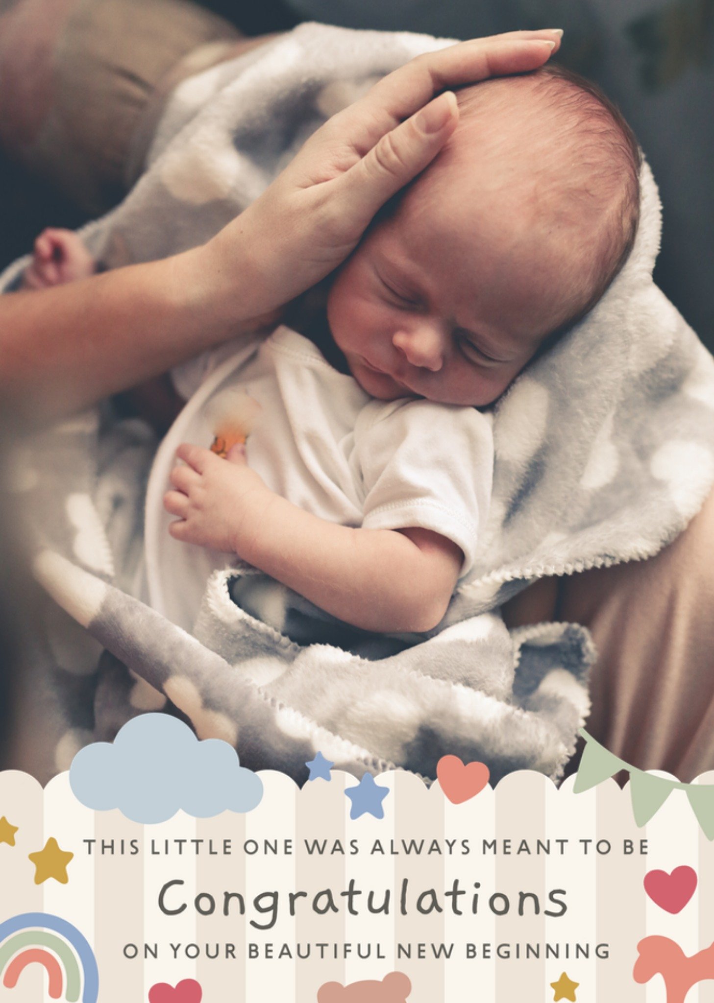 Moonpig Congratulations On Your Beautiful New Beginning Photo Upload New Baby Card