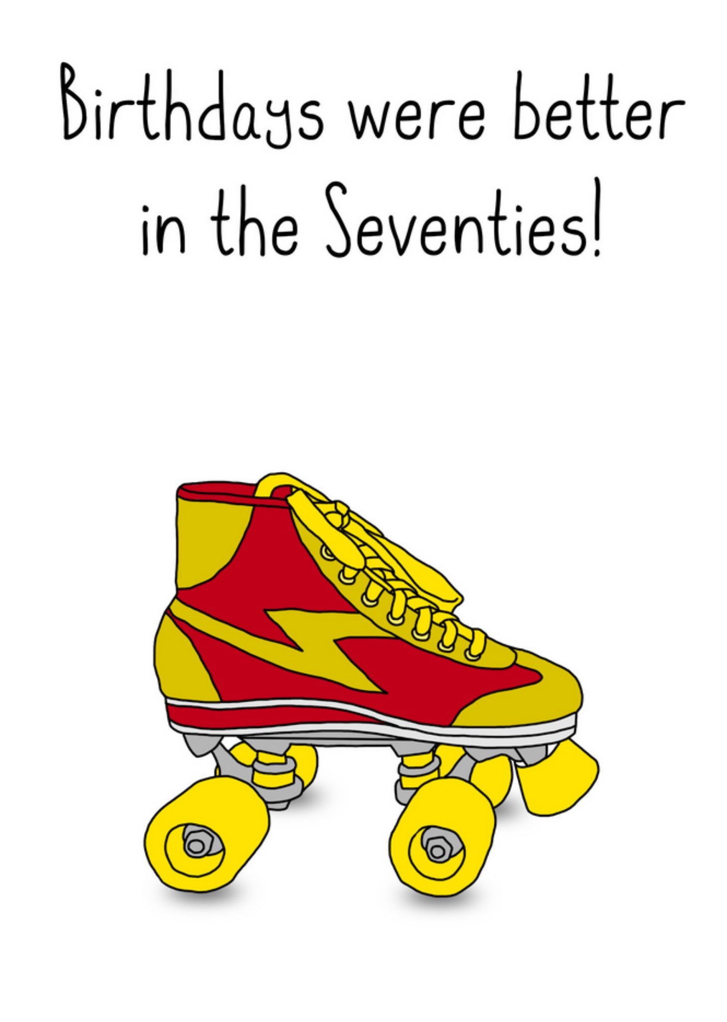 Moonpig Birthdays Were Better In The Seventies Retro Roller Skates Card, Large