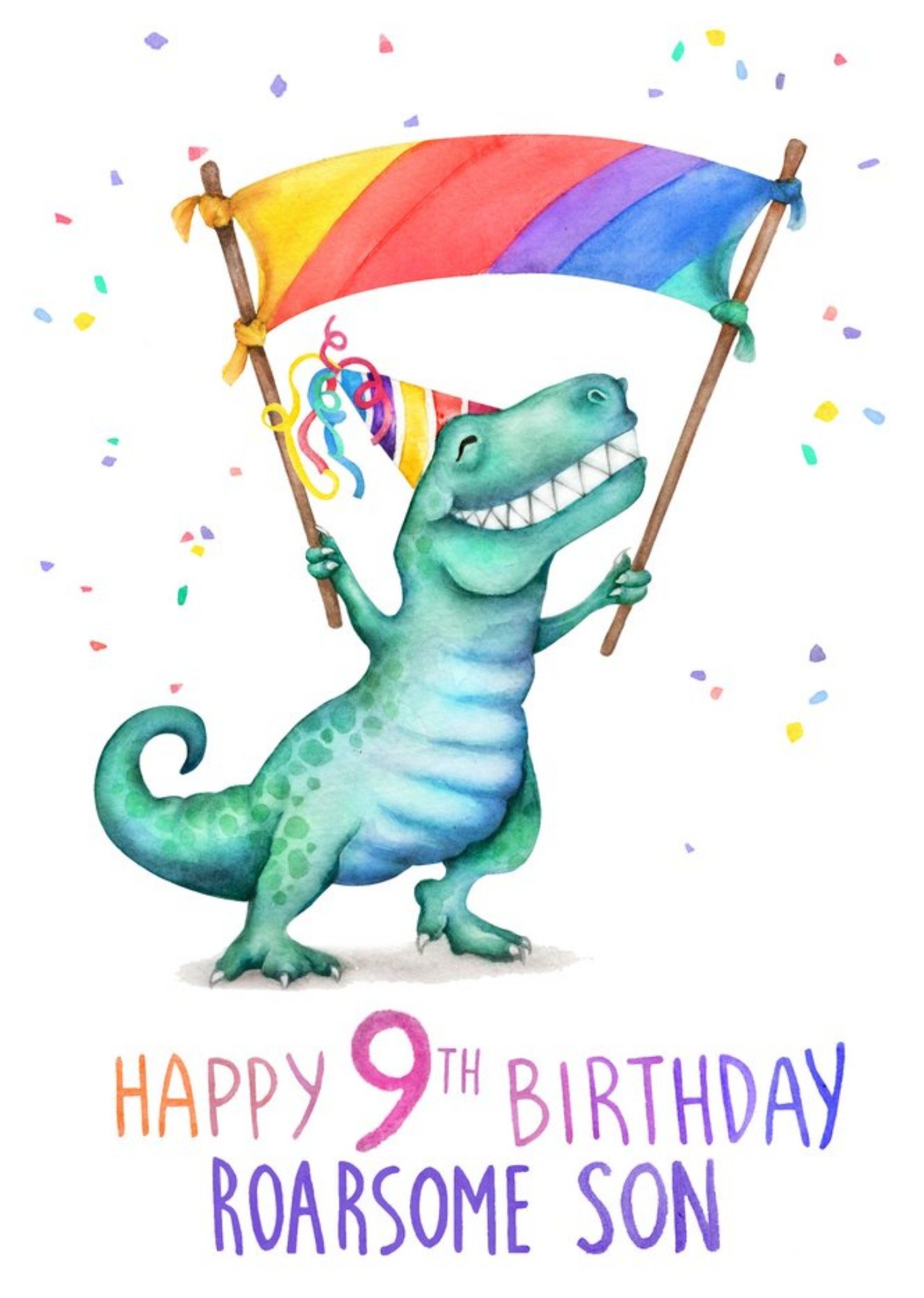 Moonpig Cute Dinosaur Roarsome 9th Birthday Card