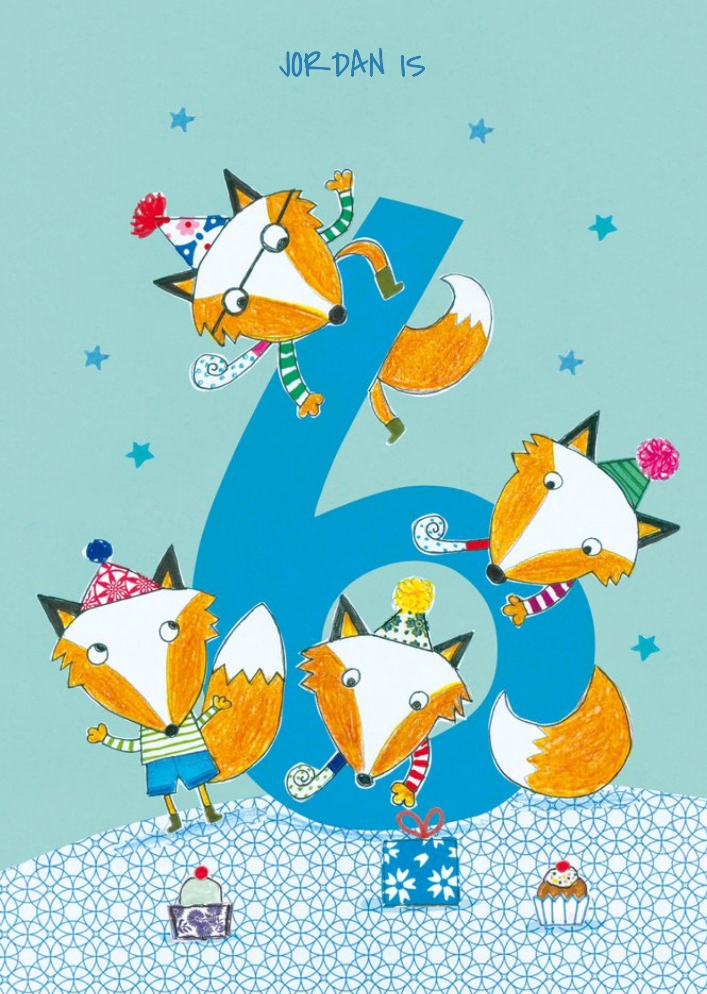 Moonpig Foxes 6th Birthday Card