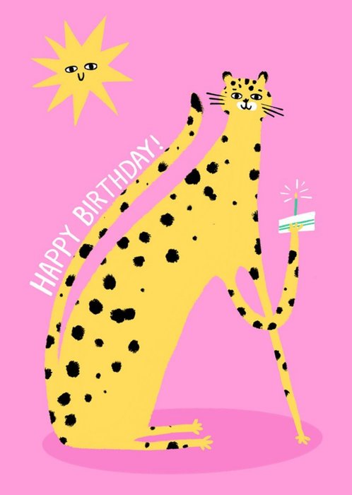 Lucy Maggie Happy birthday cheetah card