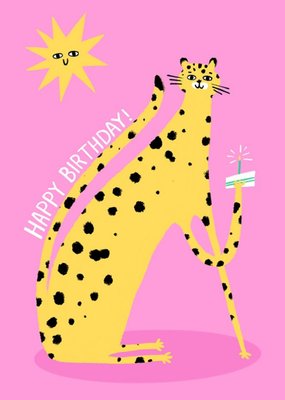 Lucy Maggie Happy birthday cheetah card