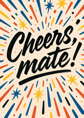 Cheers Mate Illustrated Thank You Card