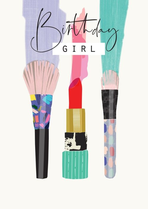 Modern Make Up Illustrated Birthday Card