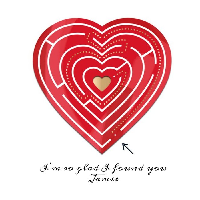 Heart Maze Personalised Happy Valentines Day Card