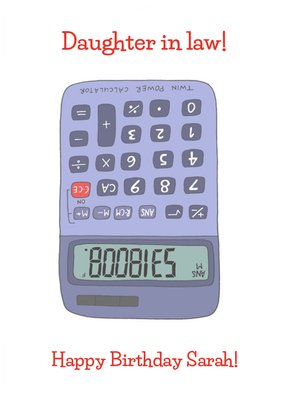 Funny Calculator Illustration Birthday Card