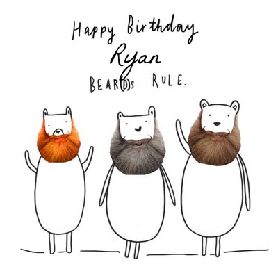 Beards Rule Personalised Birthday Card