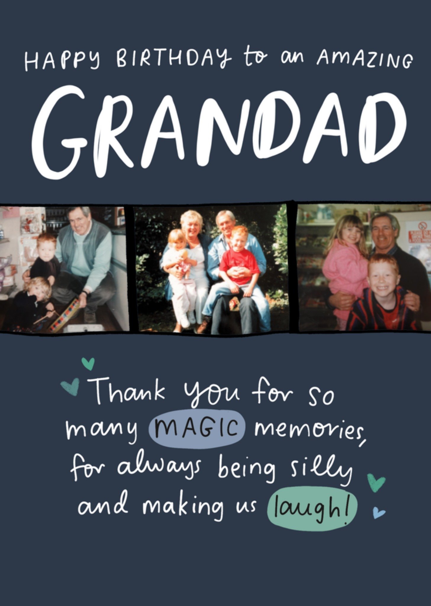 Moonpig Grandad Thank You For So Many Magic Memories Photo Upload Birthday Card