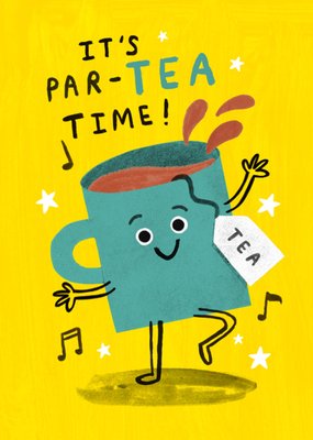 It's Par-tea Time Illustrated Birthday Card