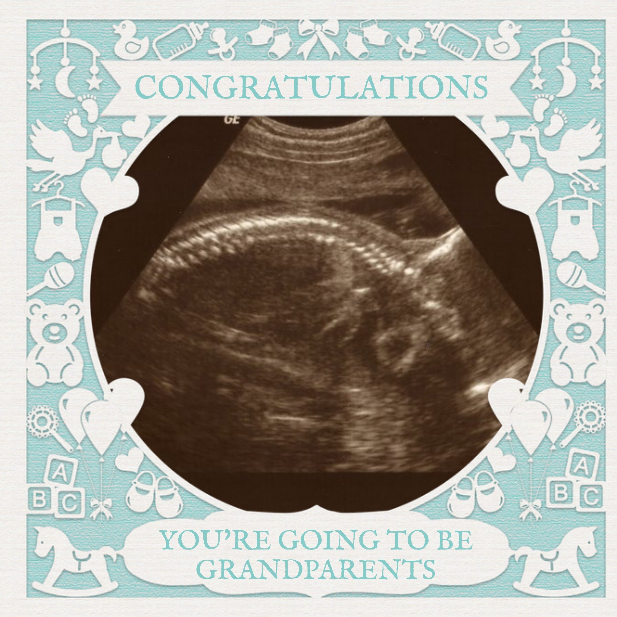 Moonpig Paper Frames Photo Upload Congratulations You're Going To Be Grandparents Card