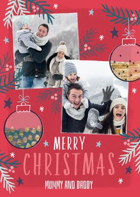 Merry Christmas Mummy And Daddy Photo Upload Christmas Card