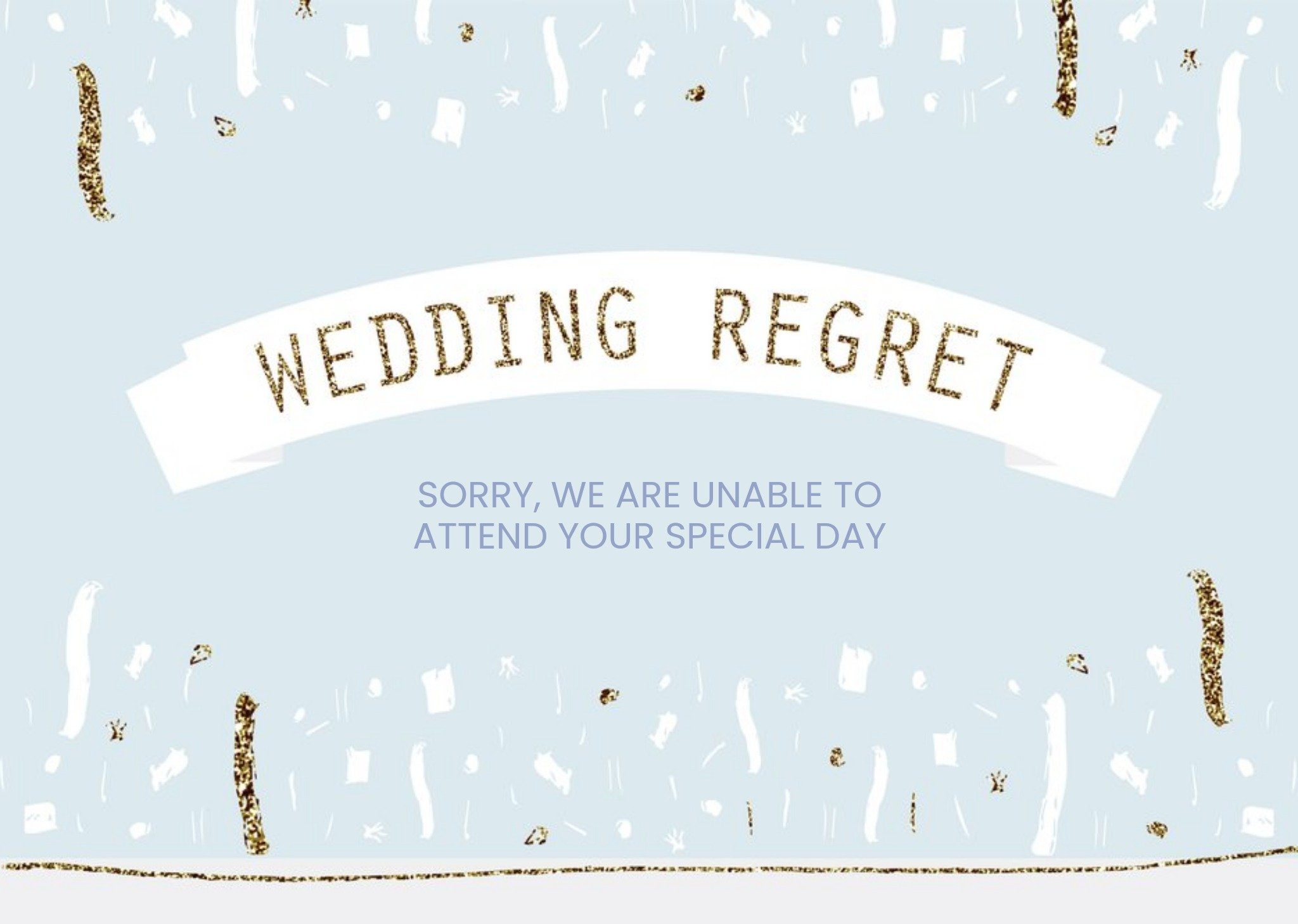 Moonpig Metallic Confetti Wedding Regret Card