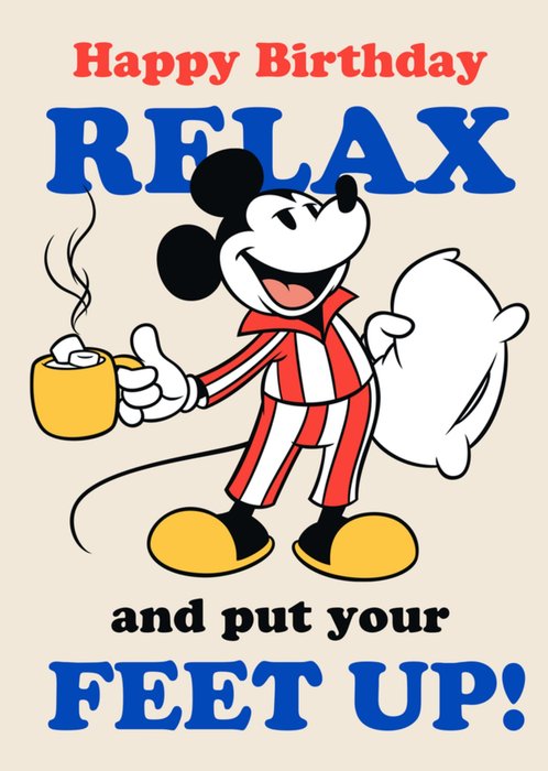 Disney Mickey Mouse Relax And Put Your Feet Up Birthday Card