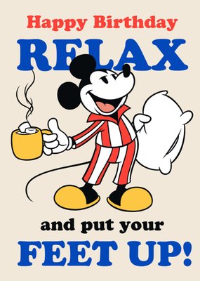 Disney Mickey Mouse Relax And Put Your Feet Up Birthday Card