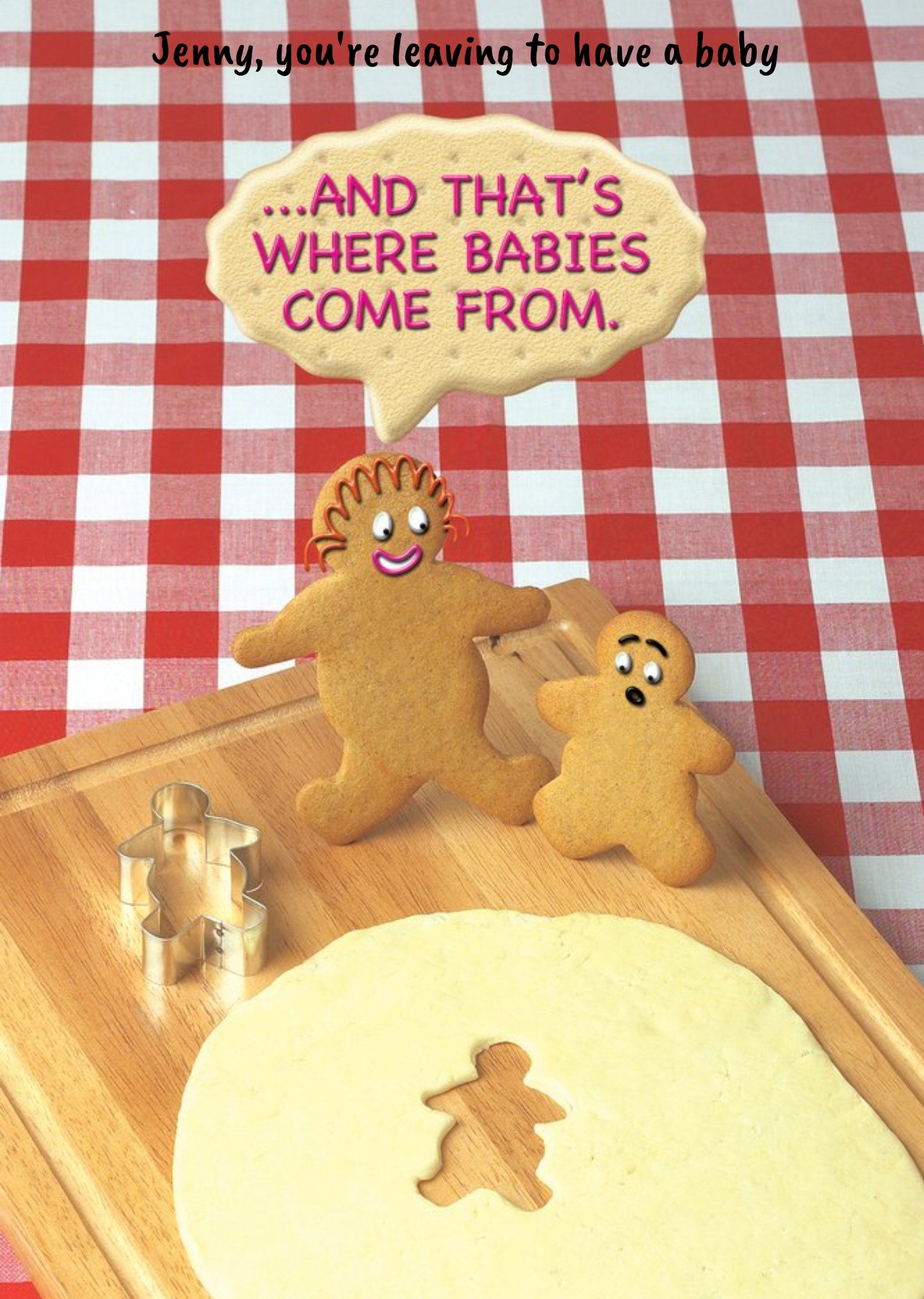 Moonpig Cookies Being Made Funny New Baby Card