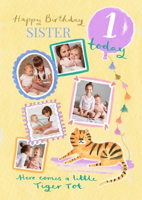 Sister Photo Upload 1st Birthday Card