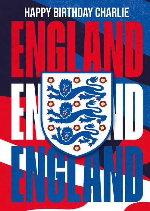 Danilo England Three Lions Crest Birthday Card