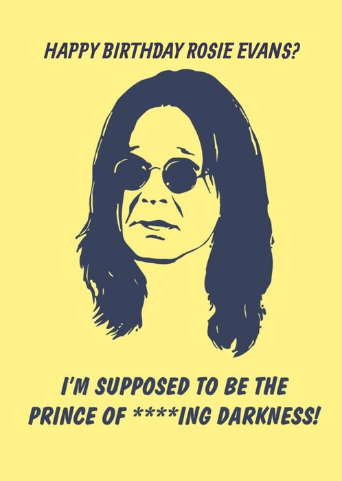 Jerry Tapscott Star Ozzy Osbourne Birthday Card