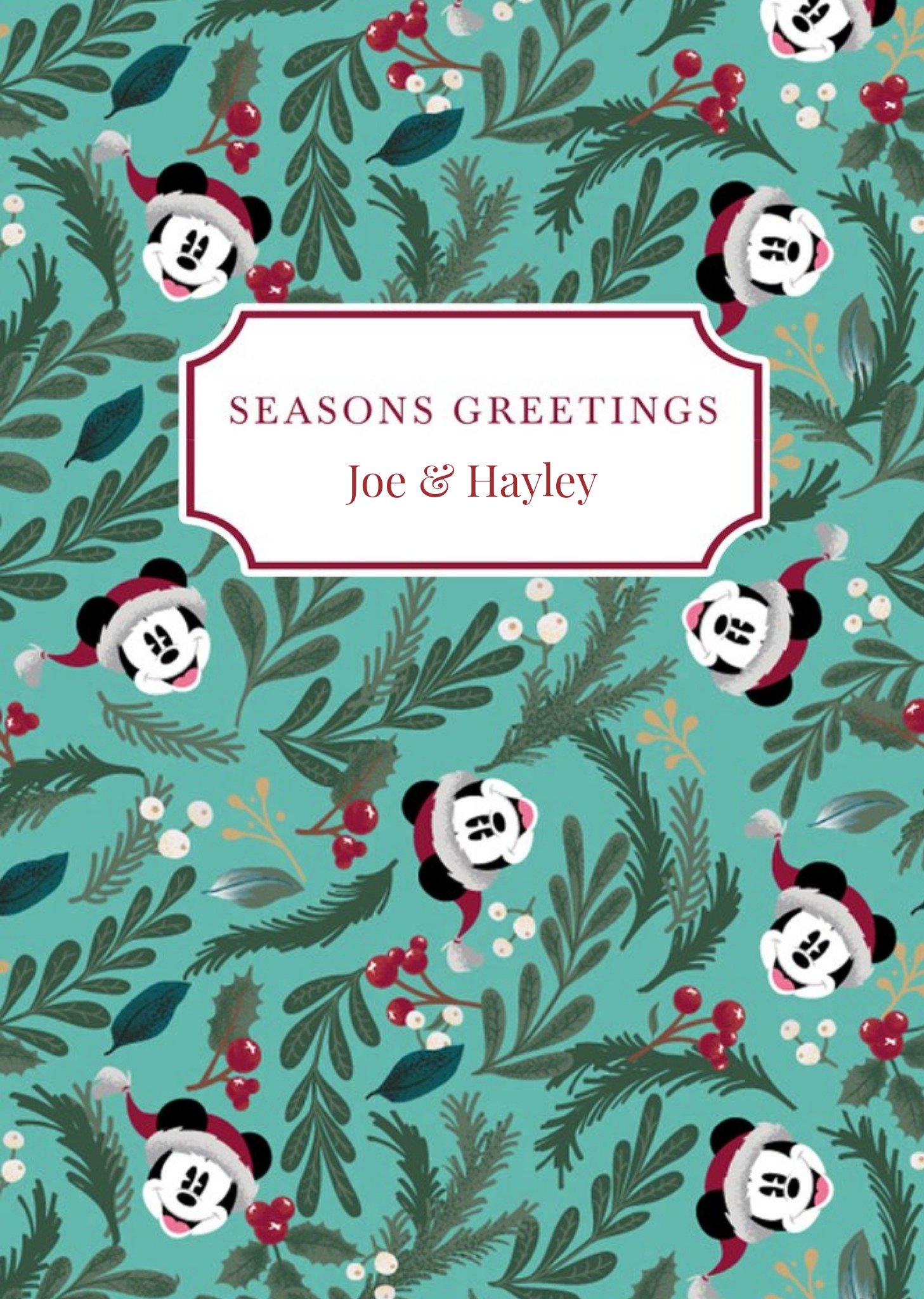 Mickey Mouse Disney Luxe Seasons Greetings Christmas Card