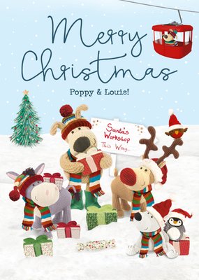 Boofle Merry Christmas Santa's Workshop This Way Christmas Postcard