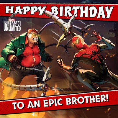 Marvel Spiderman Unlimited Epic Brother Gaming Birthday Card