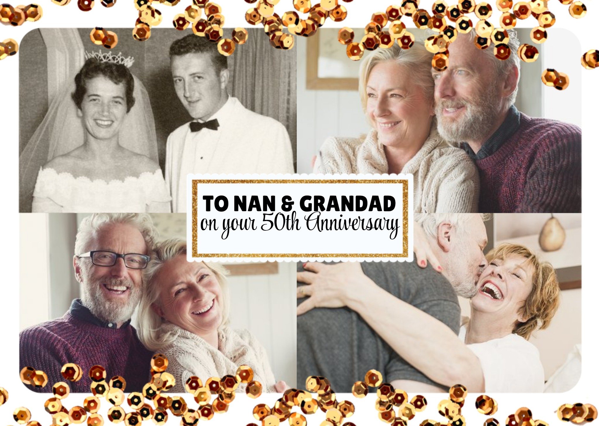 Moonpig 50th Anniversary Photo Upload Card For Nan And Grandad