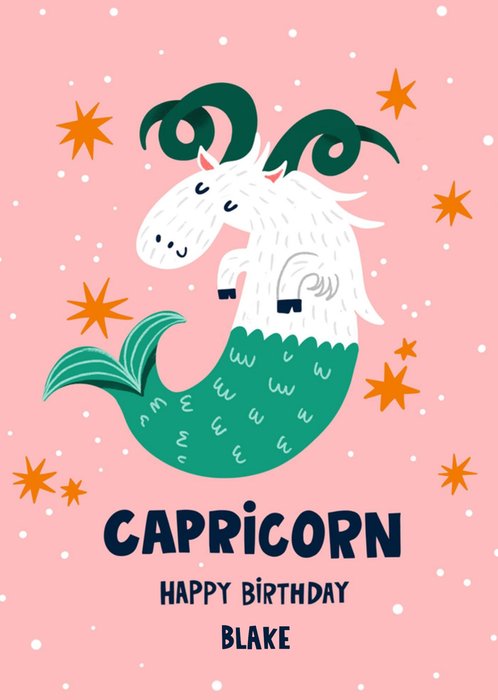 Star Sign Capricorn Birthday Card