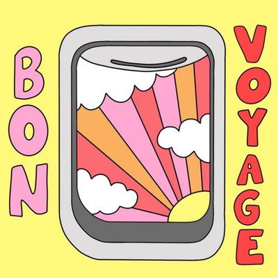 Aleisha Earp Illustrated Bon Voyage Farewell Card