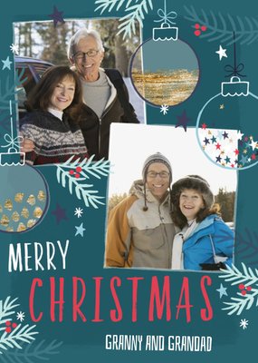 Merry Christmas Granny And Grandad Photo Upload Christmas Postcard