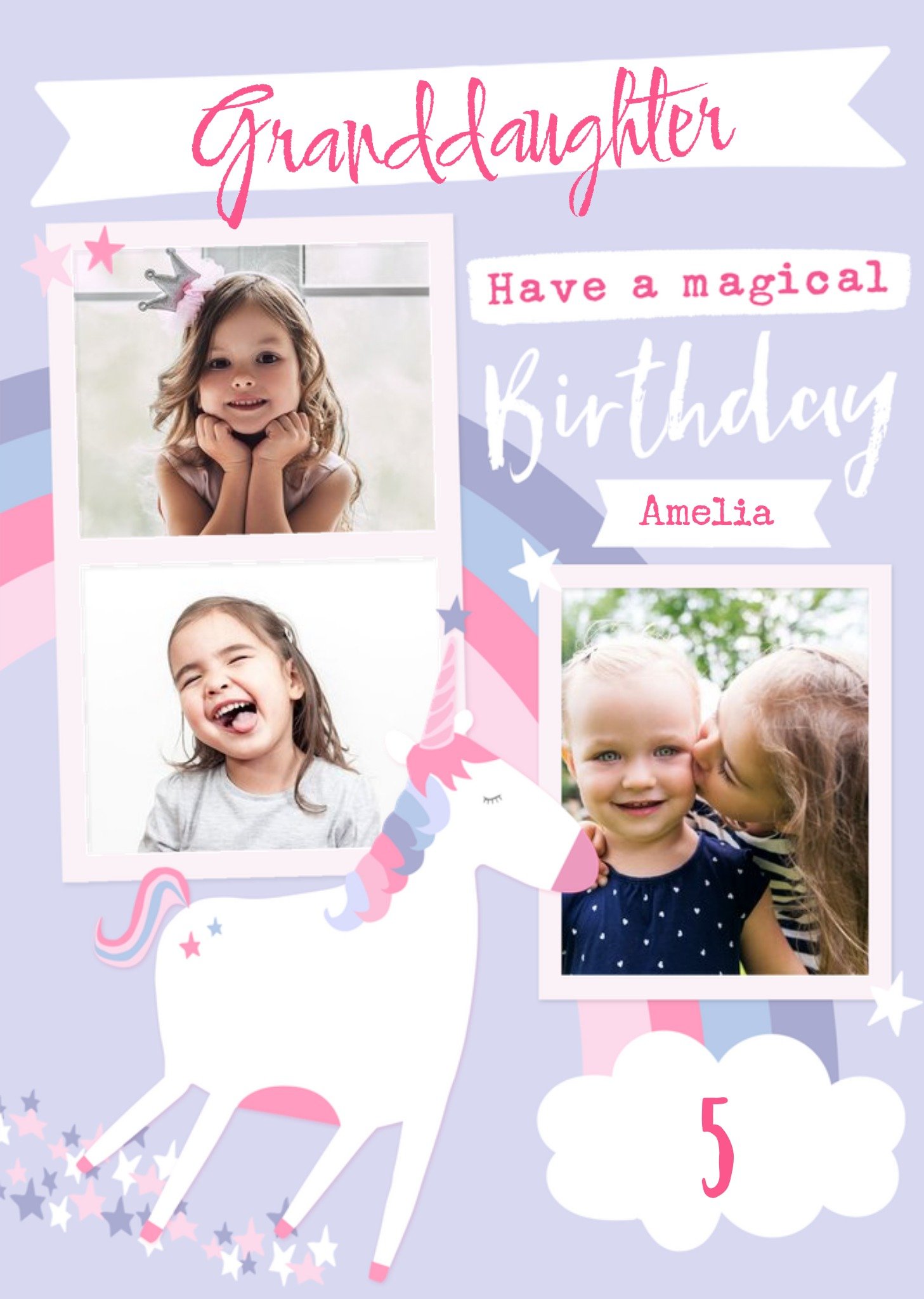Moonpig Have A Magical Birthday - Unicorn - Photo Upload Card