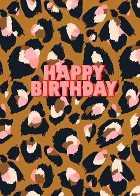 Eleanor Bowmer Happy Birthday Leopard Print Birthday Card